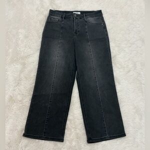 RFM (Royalty For Me) Straight Wide Crop Leg Women's Jeans - Black